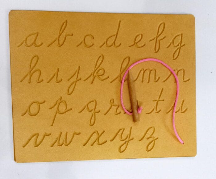 Cursive writing board with stylus