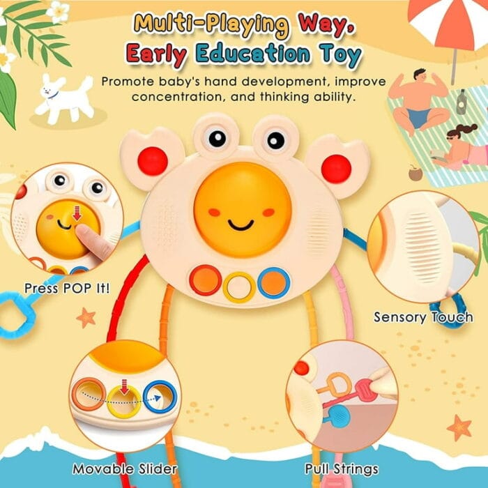 Crab rope pull strings Montessori Toys
