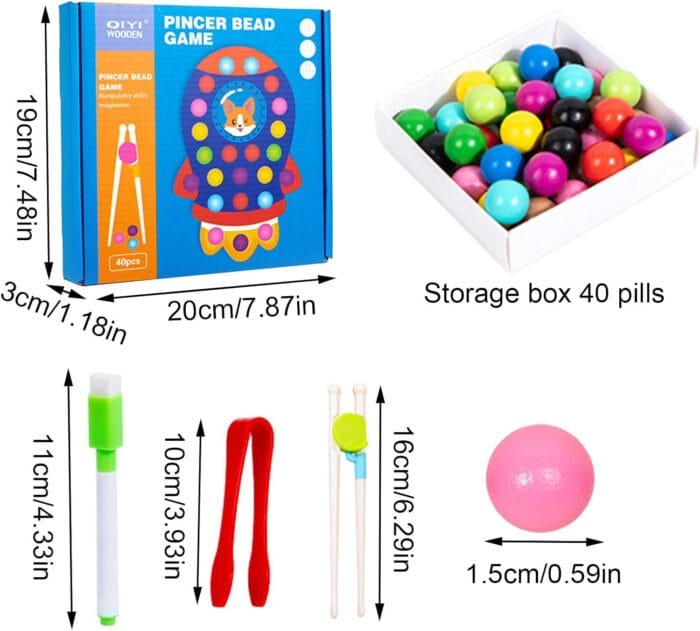 Wooden Pincer Bead Game for Kids