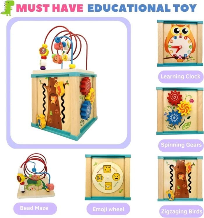 5-in-1 Wooden Activity Cube