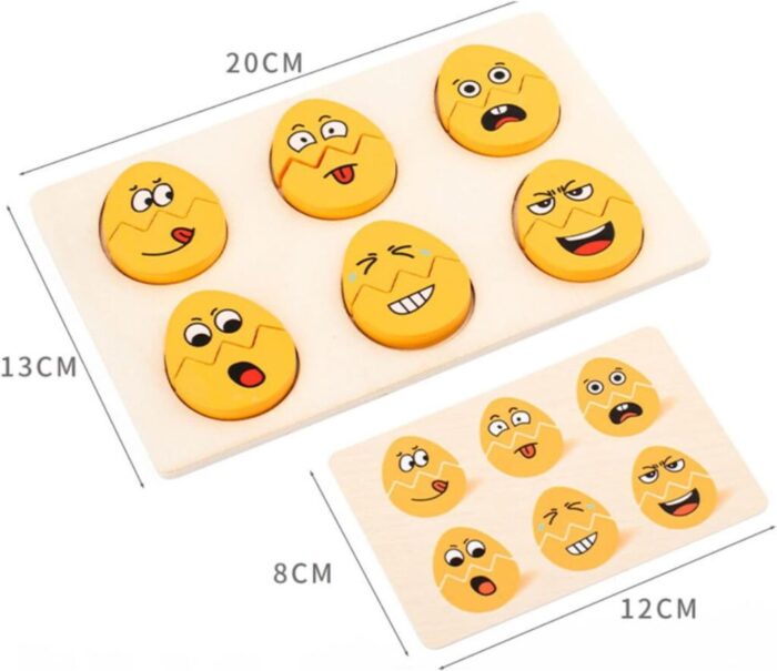 Wooden Emoji Face Puzzle Game