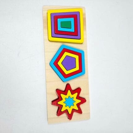 Wooden Geometric Shape Puzzle Board for Kids