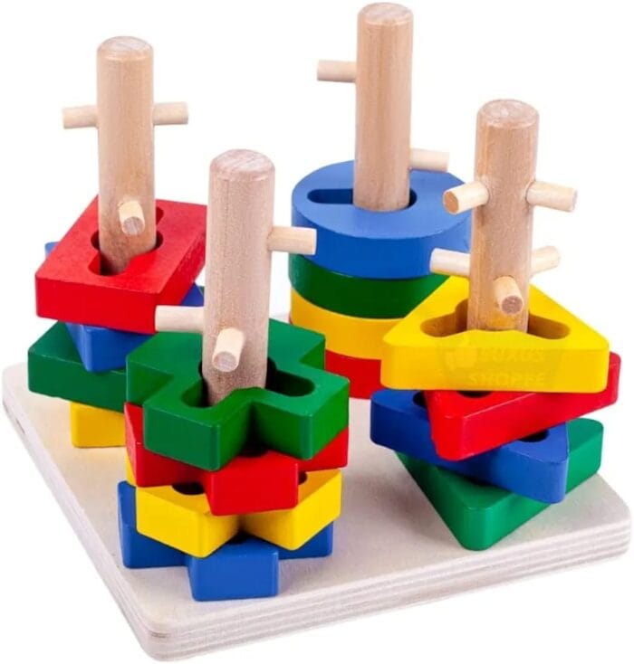 Geometric Four-Column Shape Sorting Puzzle