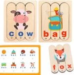 Phonic Learning Game – Montessori Wooden Word Puzzle for Kids